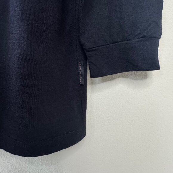 ICEBREAKER 100% Merino Wool Shirt Mens L Black Long Sleeve V-Neck Baselayer Top - Picture 5 of 8